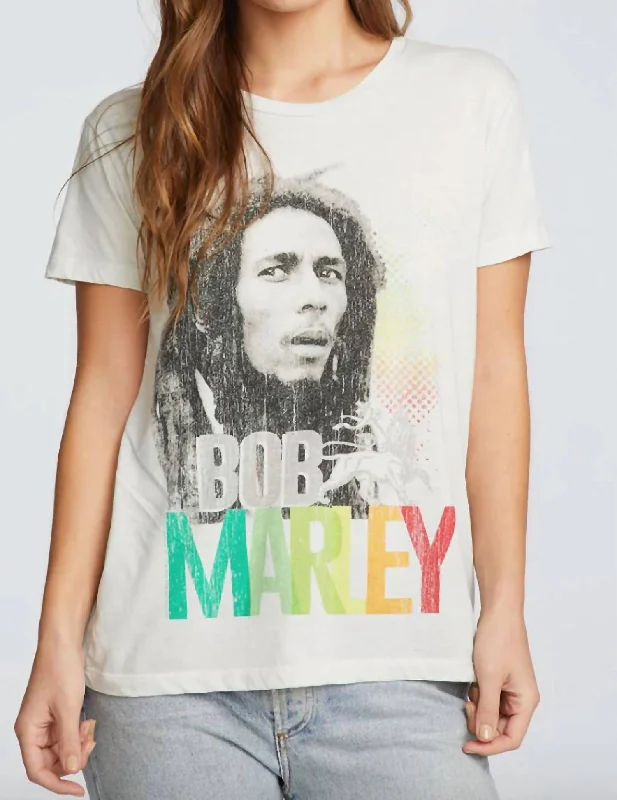 Bob Marley Rasta Tee In White