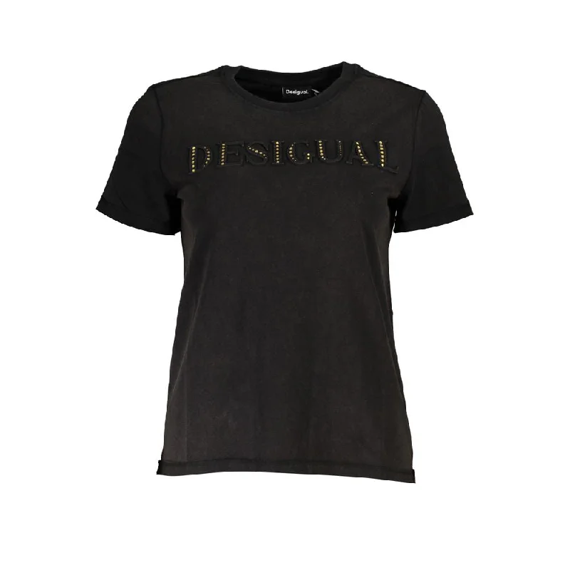 Desigual Elegant Crew Neck Tee with Contrast Women's Details