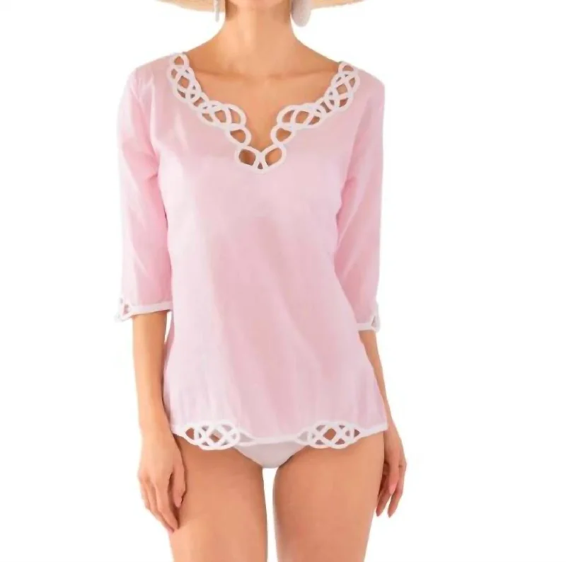 Infinity Embroidered Top In Pink