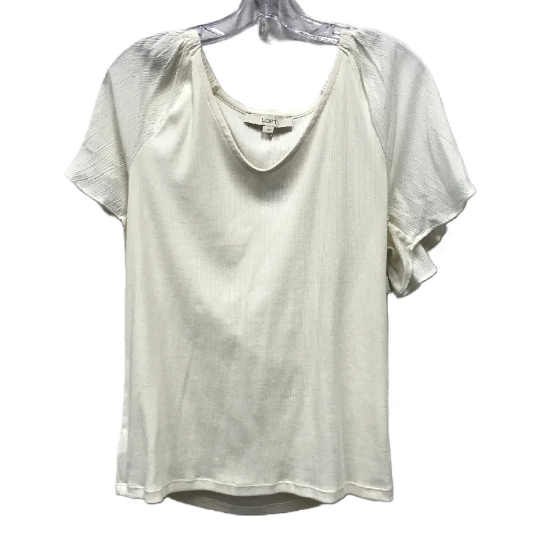 Ivory Top Short Sleeve By Loft, Size: L