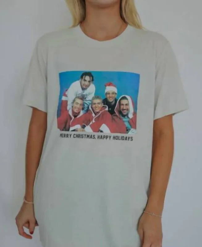 Nsync Happy Holidays Tee In Off White