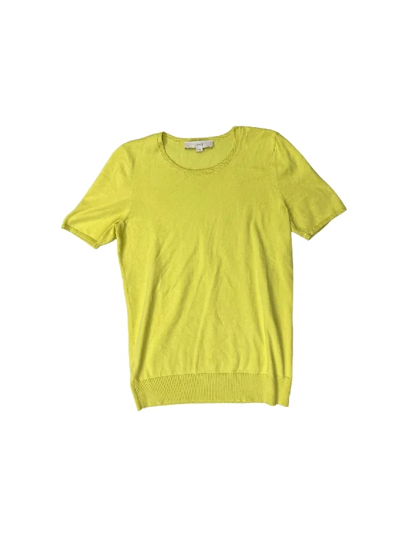 Yellow Top Short Sleeve Loft, Size Xs