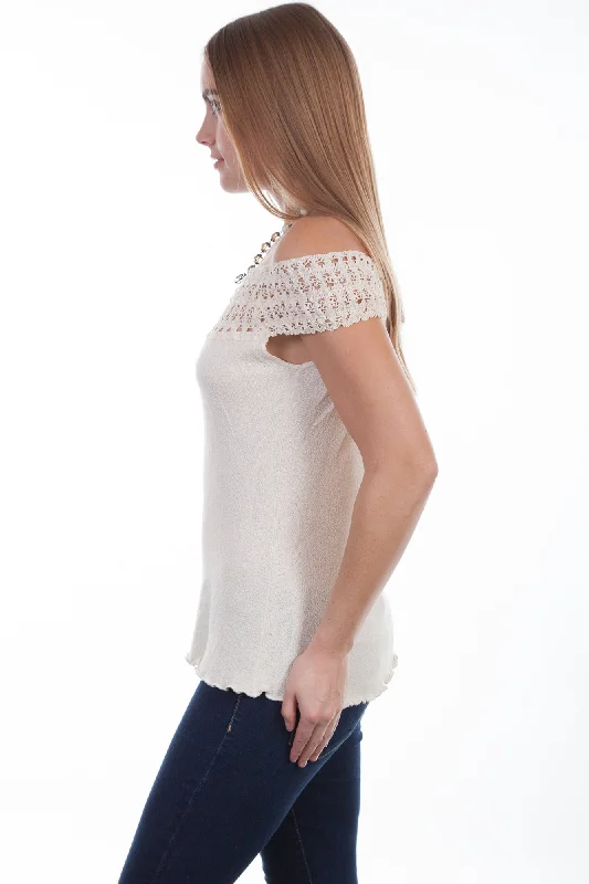 Scully Womens Natural 100% Cotton Crochet S/S Tunic