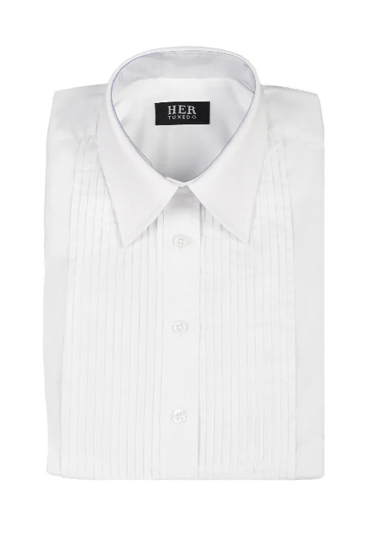 Standard Collar, Pleated Front Tuxedo Dress Shirt