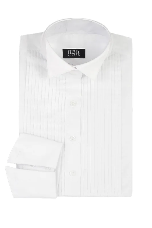 Wing Collar, Pleated Front Tuxedo Dress Shirt