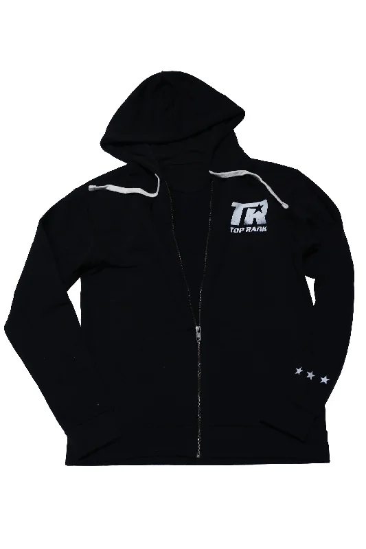 Unisex Top Rank Boxing Black Full Zip Hoodie