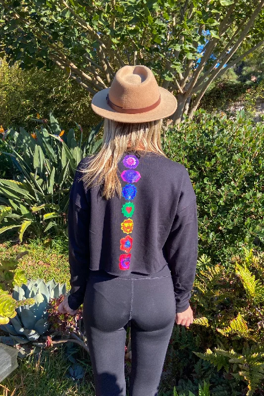 FULL CHAKRA BACK TERRY CLOTH Crop Sweatshirt