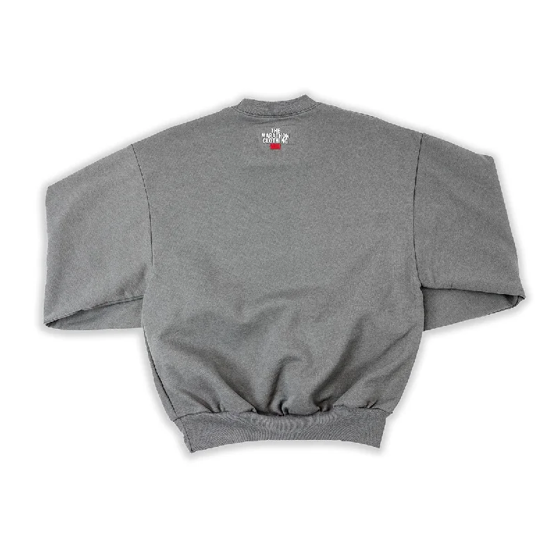 Leo The Marathon Lion (Marathon Crewneck) Crewneck - Slate Grey