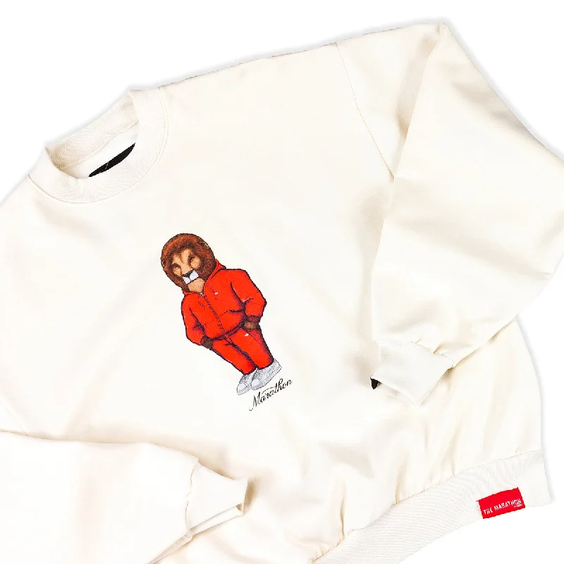 Leo The Marathon Lion (TMC Flag Sweatsuit) Crewneck - Bone