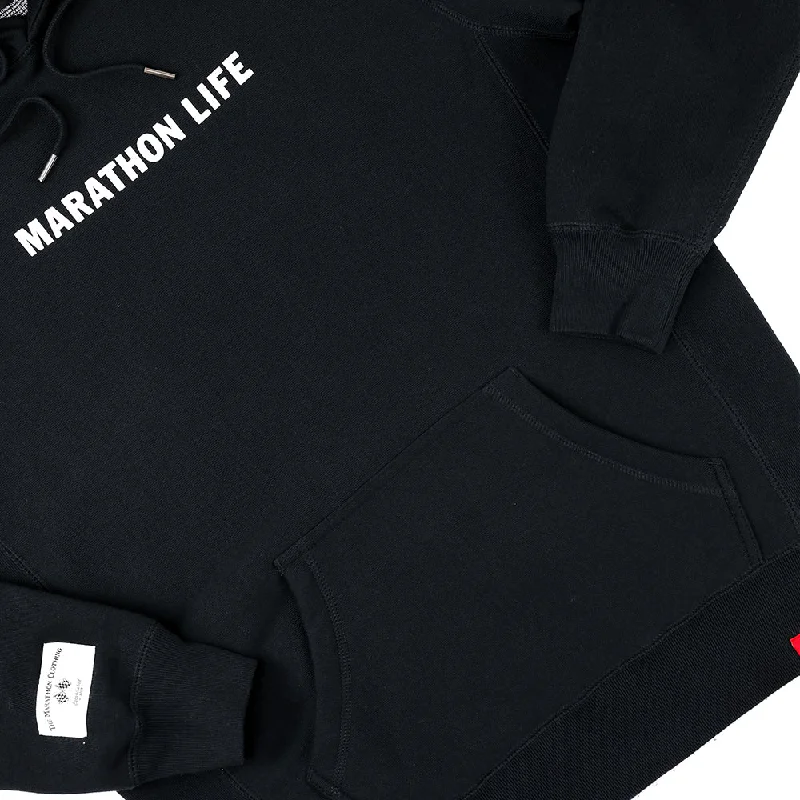 Marathon Life (Victory Flags) Hoodie - Black/White Marathon Life (Victory Flags) Hoodie - Black/White