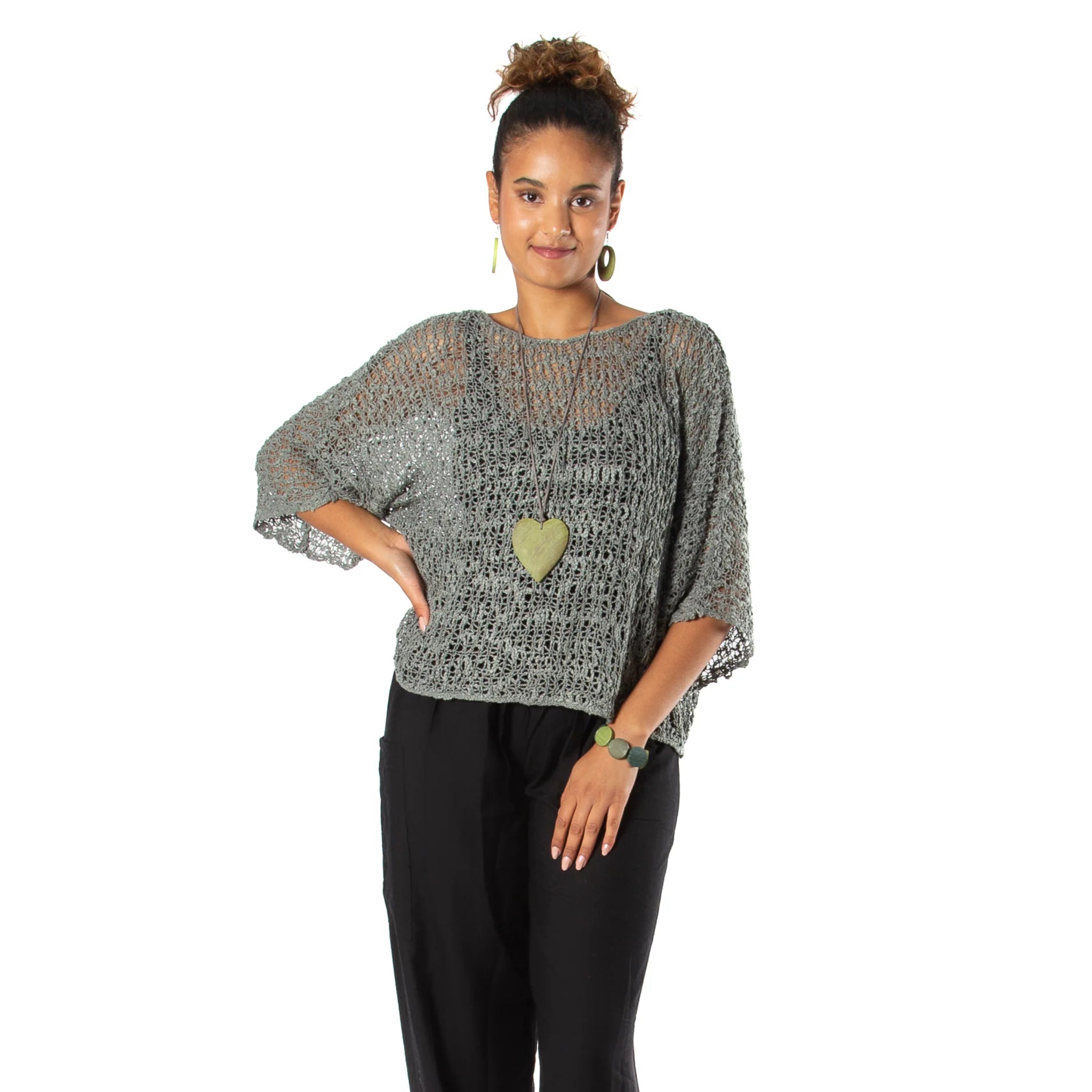 Popcorn Knit Short Sleeve Top