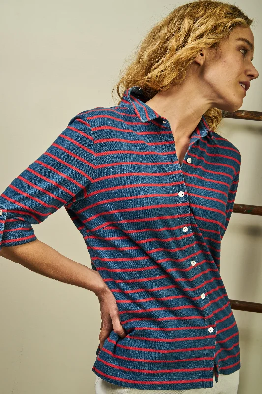 Avalon Indigo Knit Top in 3/4 Avalon Indigo Knit Top in 3/4