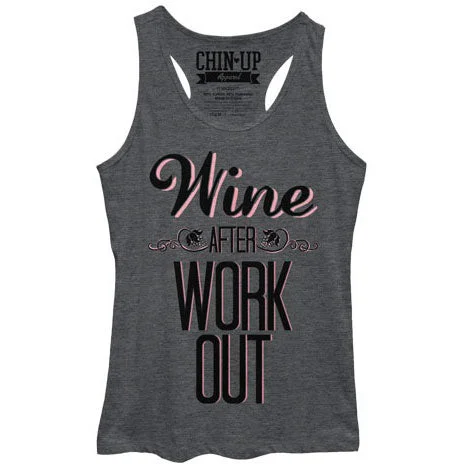 Wine After - Heather - Racerback Womens Tank