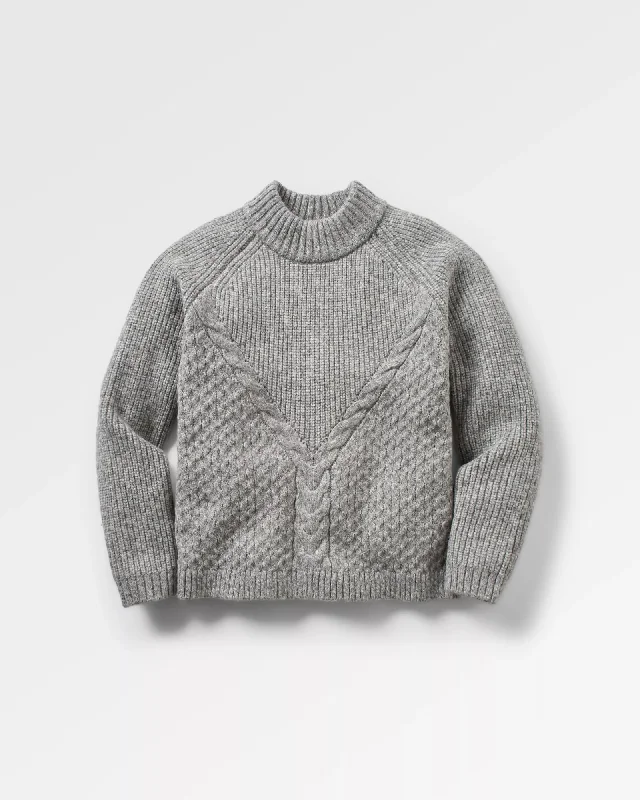 Cozy Cable Recycled Knitted Jumper - Grey Marl