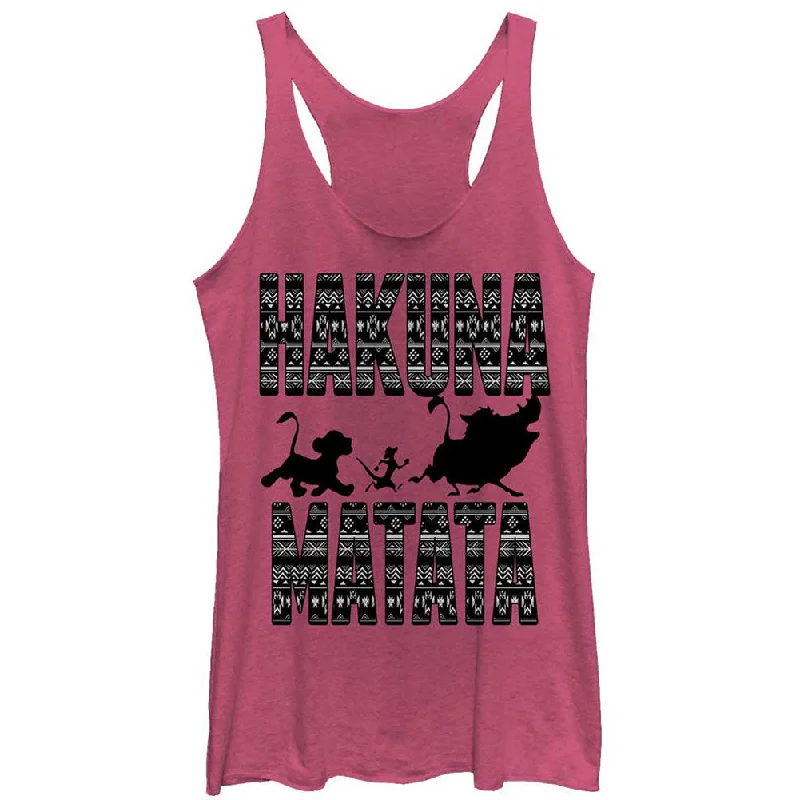 Hakuna Print - Heather - Racerback Womens Tank