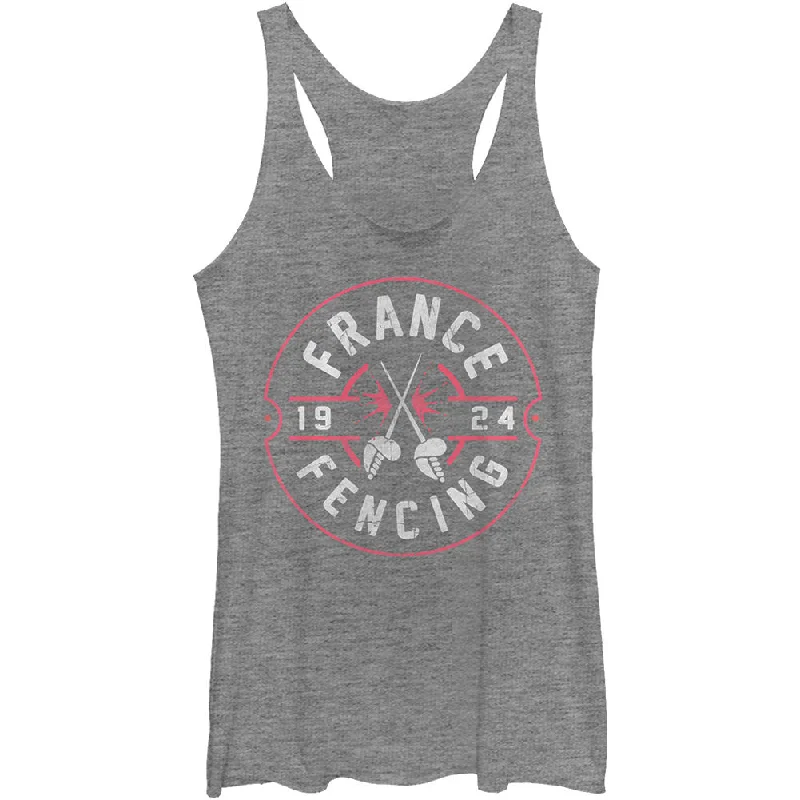 France Fence - Heather - Racerback Womens Tank