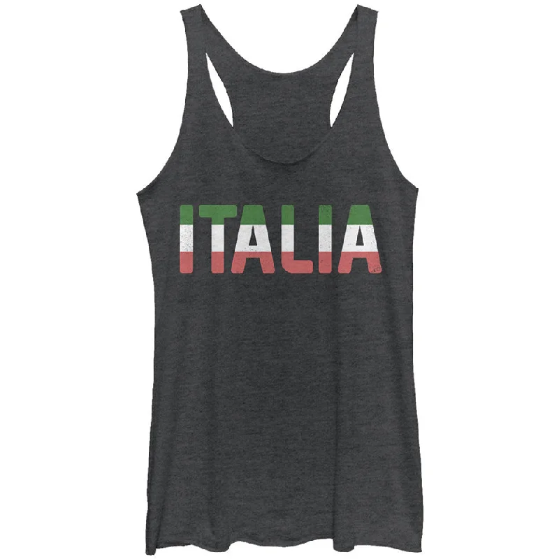 Italia Stripe - Heather - Racerback Womens Tank