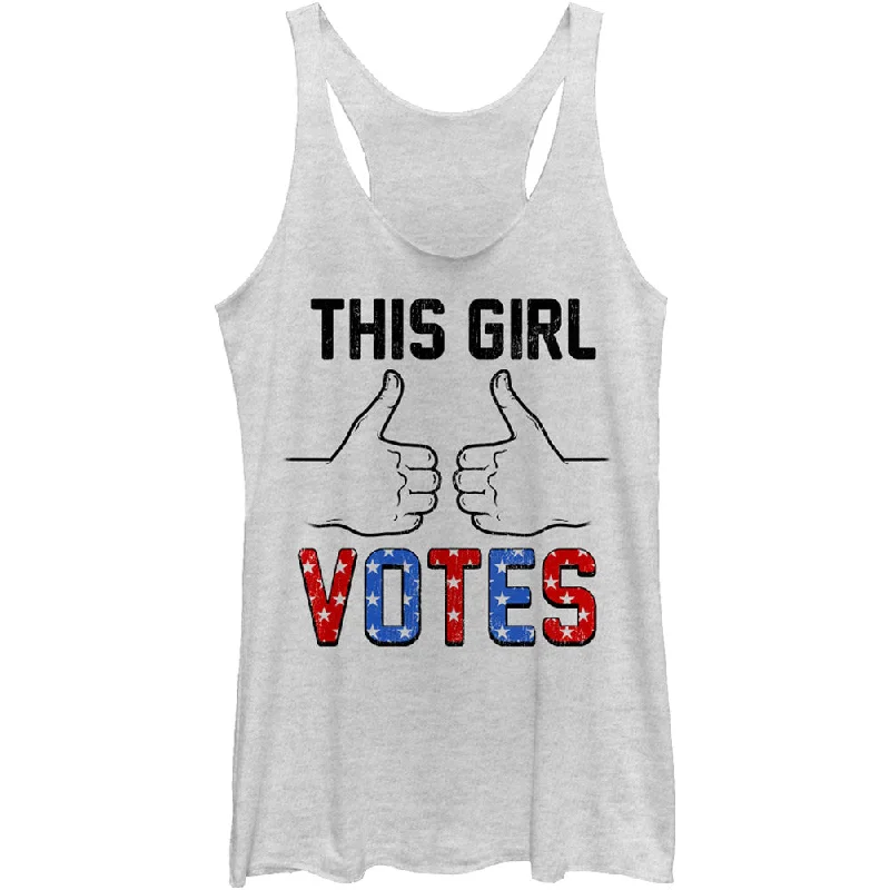 Voter Girl - Heather - Racerback Womens Tank