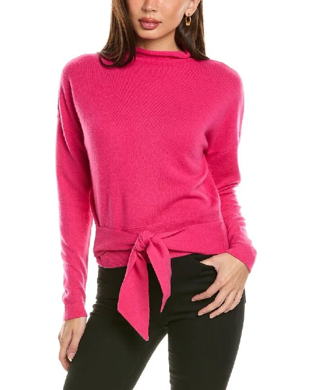 Forte Cashmere Tie-Front Cashmere Pullover