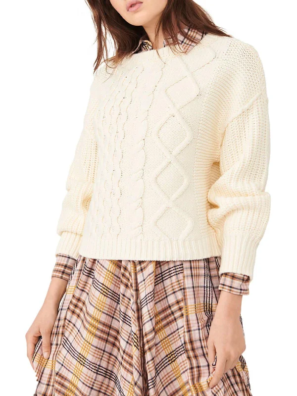 Dream Womens Cable Knit Cozy Pullover Sweater