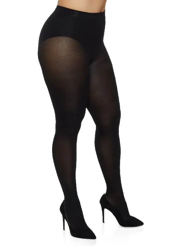 Plus Size Opaque High Waisted Tights